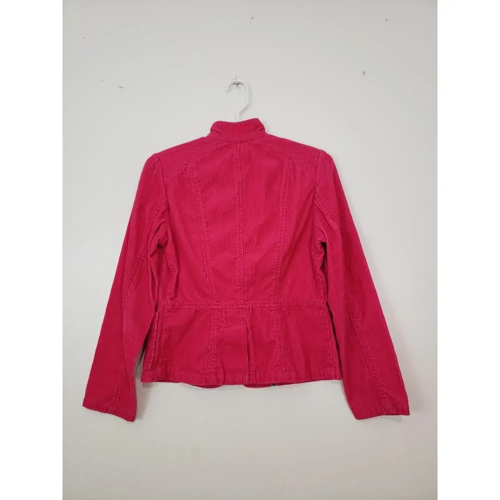 (O5) Y2K Liz Claiborne Womens Jacket Size XSP Corduroy Pink Cottagecore Office - Picture 4 of 8